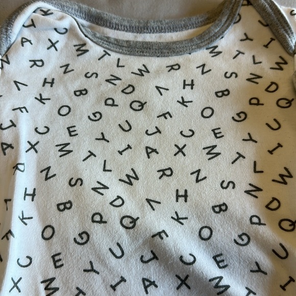 Snugabye - Alphabet Print and Gray Kids One Piece 2-piece Set - Picture 2 of 5